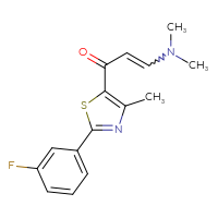 Chemical structure of 3-(dimethylamino)-1-[2-(3-fluorophenyl)-4-methyl-1,3-thiazol-5-yl]prop-2-en-1-one - CSSB02125603582