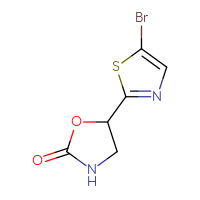 Chemical structure of 5-(5-bromo-1,3-thiazol-2-yl)-1,3-oxazolidin-2-one - CSSB00103084125