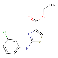 Chemical structure of ethyl 2-[(3-chlorophenyl)amino]-1,3-thiazole-4-carboxylate - CSSB00000641645