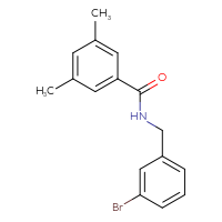 Chemical structure of N-[(3-bromophenyl)methyl]-3,5-dimethylbenzamide - CSSB00000658158
