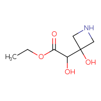 Chemical structure of ethyl 2-hydroxy-2-(3-hydroxyazetidin-3-yl)acetate - CSSB20621630571