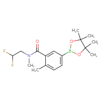 Chemical structure of N-(2,2-difluoroethyl)-N,2-dimethyl-5-(4,4,5,5-tetramethyl-1,3,2-dioxaborolan-2-yl)benzamide - CSSB02526920972