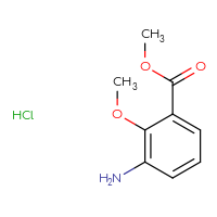 Chemical structure of methyl 3-amino-2-methoxybenzoate hydrochloride - CSSB00020589205