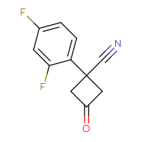 Chemical structure of 1-(2,4-difluorophenyl)-3-oxocyclobutane-1-carbonitrile - CSSB00012166578