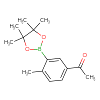 Chemical structure of 1-[4-methyl-3-(4,4,5,5-tetramethyl-1,3,2-dioxaborolan-2-yl)phenyl]ethan-1-one - CSSB00010043610