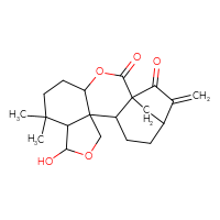 Chemical structure of 9-hydroxy-7,7-dimethyl-17-methylidene-3,10-dioxapentacyclo[14.2.1.0¹,¹³.0⁴,¹².0⁸,¹²]nonadecane-2,18-dione - CSSB00161108461