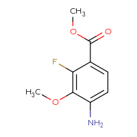Chemical structure of methyl 4-amino-2-fluoro-3-methoxybenzoate - CSSB00010764330