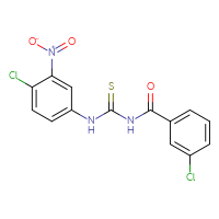 Chemical structure of 3-(4-chloro-3-nitrophenyl)-1-(3-chlorobenzoyl)thiourea - CSSB00121652635