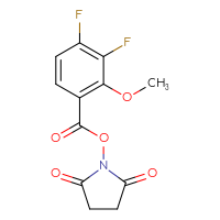 Chemical structure of 2,5-dioxopyrrolidin-1-yl 3,4-difluoro-2-methoxybenzoate - CSSB20269602477