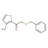 Chemical structure of 2-(benzylsulfanyl)-1-(3-methylthiophen-2-yl)ethan-1-one - CSSB06618876021