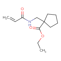 Chemical structure of ethyl 1-[(prop-2-enamido)methyl]cyclopentane-1-carboxylate - CSSB01993364096