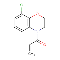 Chemical structure of 1-(8-chloro-3,4-dihydro-2H-1,4-benzoxazin-4-yl)prop-2-en-1-one - CSSB01674618029