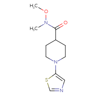 Chemical structure of N-methoxy-N-methyl-1-(1,3-thiazol-5-yl)piperidine-4-carboxamide - CSSB15033579760