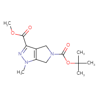 Chemical structure of 5-tert-butyl 3-methyl 1-methyl-1H,4H,5H,6H-pyrrolo[3,4-c]pyrazole-3,5-dicarboxylate - CSSB00053024054