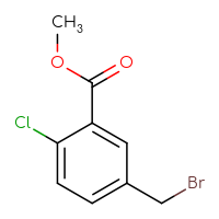 Chemical structure of methyl 5-(bromomethyl)-2-chlorobenzoate - CSSB00010269346