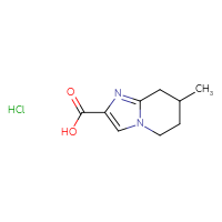 Chemical structure of 7-methyl-5H,6H,7H,8H-imidazo[1,2-a]pyridine-2-carboxylic acid hydrochloride - CSSB00025775878
