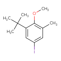 Chemical structure of 1-tert-butyl-5-iodo-2-methoxy-3-methylbenzene - CSSB20101666648