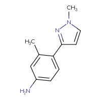 Chemical structure of 3-methyl-4-(1-methyl-1H-pyrazol-3-yl)aniline - CSSB00013954140