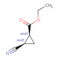 Chemical structure of rac-ethyl (1R,2S)-2-cyanocyclopropane-1-carboxylate - CSSB20620694704