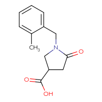 Chemical structure of 1-[(2-methylphenyl)methyl]-5-oxopyrrolidine-3-carboxylic acid - CSSB00000292229