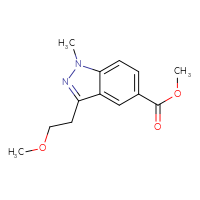 Chemical structure of methyl 3-(2-methoxyethyl)-1-methyl-1H-indazole-5-carboxylate - CSSB21298174419
