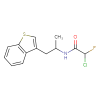 Chemical structure of N-[1-(1-benzothiophen-3-yl)propan-2-yl]-2-chloro-2-fluoroacetamide - CSSB21176548610