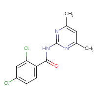 Chemical structure of 2,4-dichloro-N-(4,6-dimethylpyrimidin-2-yl)benzamide - CSSB00049111969