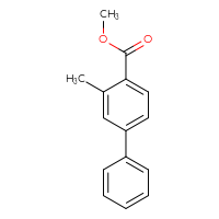Chemical structure of methyl 3-methyl-[1,1'-biphenyl]-4-carboxylate - CSSB01097645682