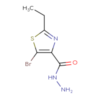 Chemical structure of 5-bromo-2-ethyl-1,3-thiazole-4-carbohydrazide - CSSB00153779201