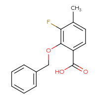 Chemical structure of 2-(benzyloxy)-3-fluoro-4-methylbenzoic acid - CSSB02495519164