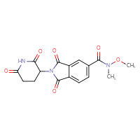 Chemical structure of 2-(2,6-dioxopiperidin-3-yl)-N-methoxy-N-methyl-1,3-dioxo-2,3-dihydro-1H-isoindole-5-carboxamide - CSSB03525144371