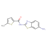 Chemical structure of N-(6-amino-1,3-benzothiazol-2-yl)-5-methylthiophene-2-carboxamide - CSSB00000740855