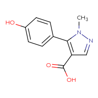Chemical structure of 5-(4-hydroxyphenyl)-1-methyl-1H-pyrazole-4-carboxylic acid - CSSB00020780112