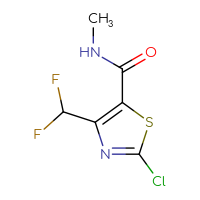 Chemical structure of 2-chloro-4-(difluoromethyl)-N-methyl-1,3-thiazole-5-carboxamide - CSSB09892017222