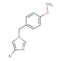 Chemical structure of 4-bromo-1-[(4-methoxyphenyl)methyl]-1H-imidazole - CSSB00010077607