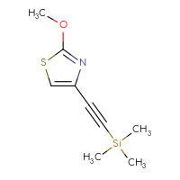 Chemical structure of 2-methoxy-4-[2-(trimethylsilyl)ethynyl]-1,3-thiazole - CSSB06360017783