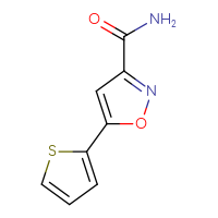 Chemical structure of 5-(thiophen-2-yl)-1,2-oxazole-3-carboxamide - CSSB00000747631