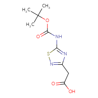 Chemical structure of 2-(5-{[(tert-butoxy)carbonyl]amino}-1,2,4-thiadiazol-3-yl)acetic acid - CSSB00010410440