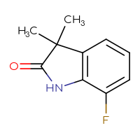 Chemical structure of 7-fluoro-3,3-dimethyl-2,3-dihydro-1H-indol-2-one - CSSB00012179748