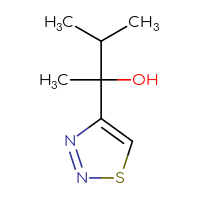 Chemical structure of 3-methyl-2-(1,2,3-thiadiazol-4-yl)butan-2-ol - CSSB03550347141