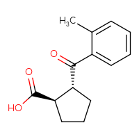 Chemical structure of (1R,2R)-2-(2-methylbenzoyl)cyclopentane-1-carboxylic acid - CSSB00025752503