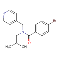 Chemical structure of 4-bromo-N-(2-methylpropyl)-N-[(pyridin-4-yl)methyl]benzamide - CSSB11799161827