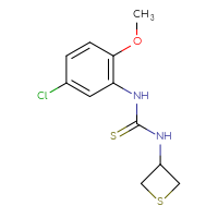 Chemical structure of 1-(5-chloro-2-methoxyphenyl)-3-(thietan-3-yl)thiourea - CSSB21432444006