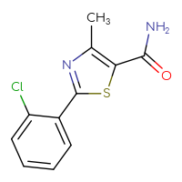 Chemical structure of 2-(2-chlorophenyl)-4-methyl-1,3-thiazole-5-carboxamide - CSSB00047107806