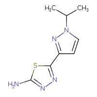 Chemical structure of 5-[1-(propan-2-yl)-1H-pyrazol-3-yl]-1,3,4-thiadiazol-2-amine - CSSB00021500349