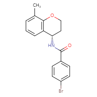 Chemical structure of 4-bromo-N-[(4S)-8-methyl-3,4-dihydro-2H-1-benzopyran-4-yl]benzamide - CSSB01861723762