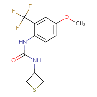 Chemical structure of 1-[4-methoxy-2-(trifluoromethyl)phenyl]-3-(thietan-3-yl)urea - CSSB02039900944