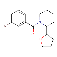 Chemical structure of 1-(3-bromobenzoyl)-2-(oxolan-2-yl)piperidine - CSSB02042383802