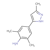 Chemical structure of 2,6-dimethyl-4-(3-methyl-1H-pyrazol-5-yl)aniline - CSSB01097725306