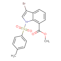 Chemical structure of methyl 3-bromo-1-(4-methylbenzenesulfonyl)-1H-indole-7-carboxylate - CSSB21332061720